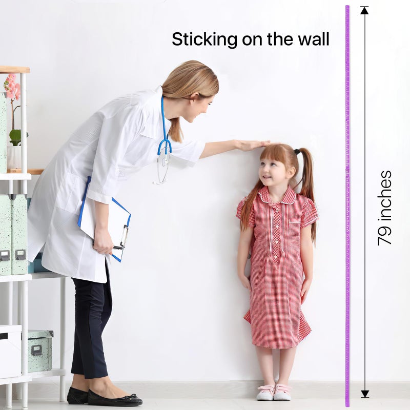 EASYXQ Growth Chart for Wall  Children Height Measurement 3D Removable Growth Height Chart Splicing Height Ruler for Kids Baby Nursery 79 inch (Purple) - Image 3